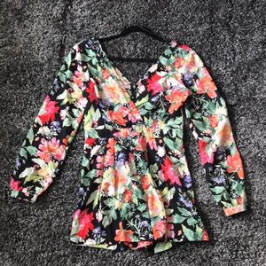 Long sleeve floral romper/jumpsuit